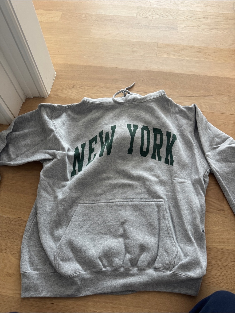 Brandy Melville Gray Pullover with Green "New York" Print